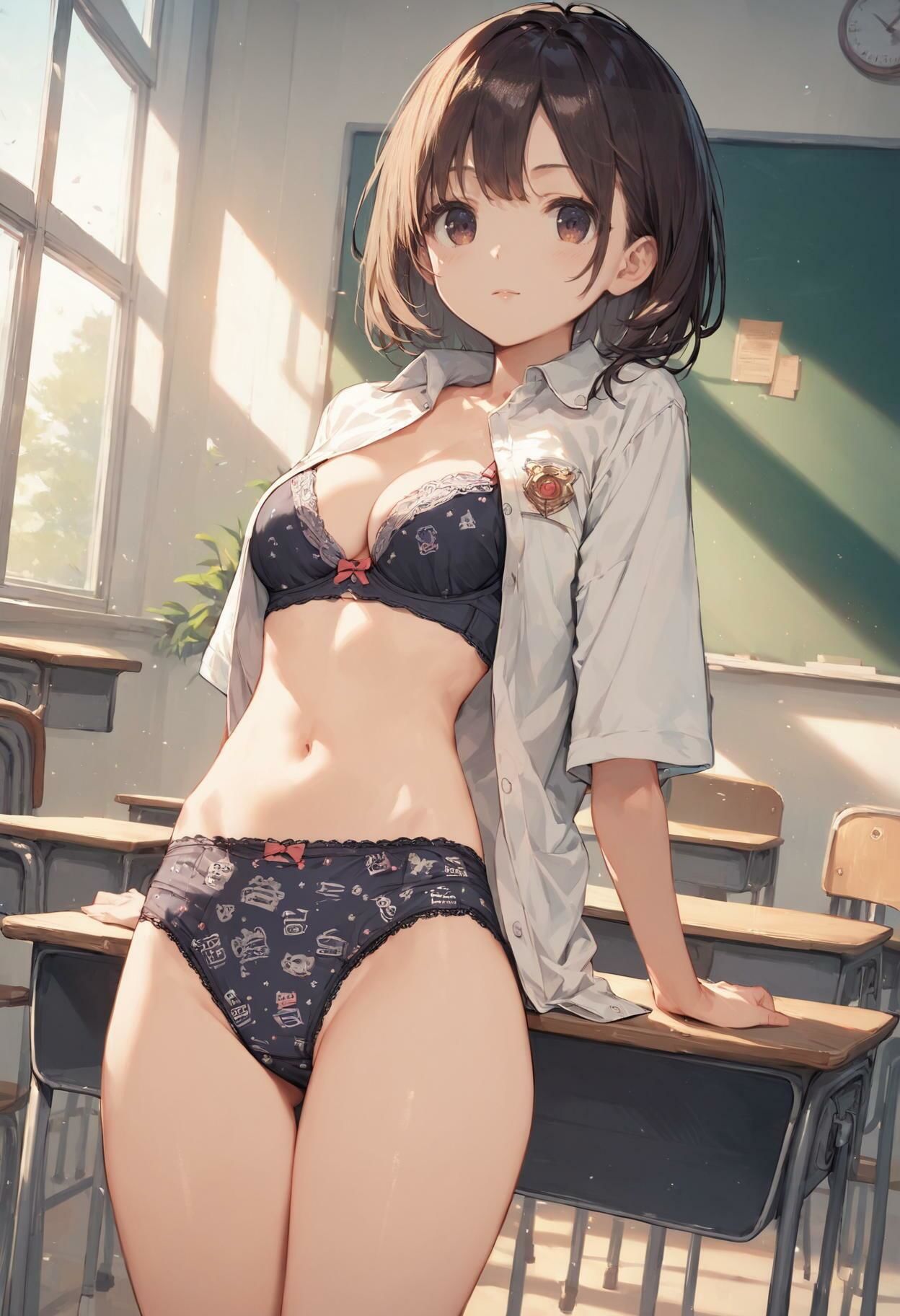 サンプル画像3:かわいい女子校生のプリントパンティ(AI_Shiteru) [d_388155]