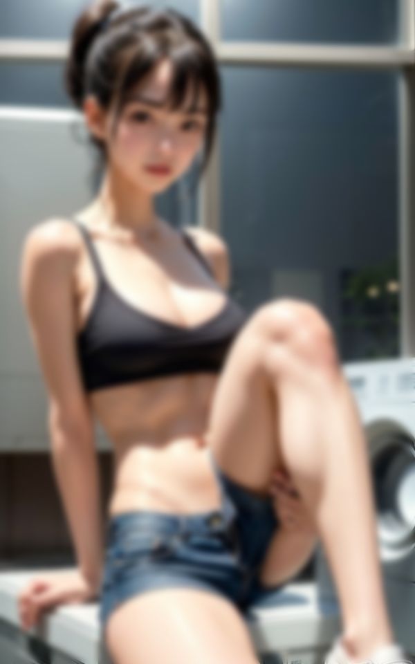 サンプル画像5:コインランドリーで僕を誘惑してくるとってもエッチなお姉さん(AI美女ミルク) [d_388241]