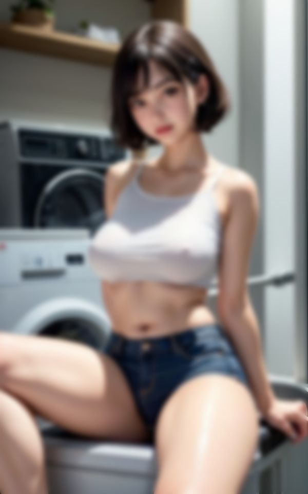 サンプル画像6:コインランドリーで僕を誘惑してくるとってもエッチなお姉さん(AI美女ミルク) [d_388241]