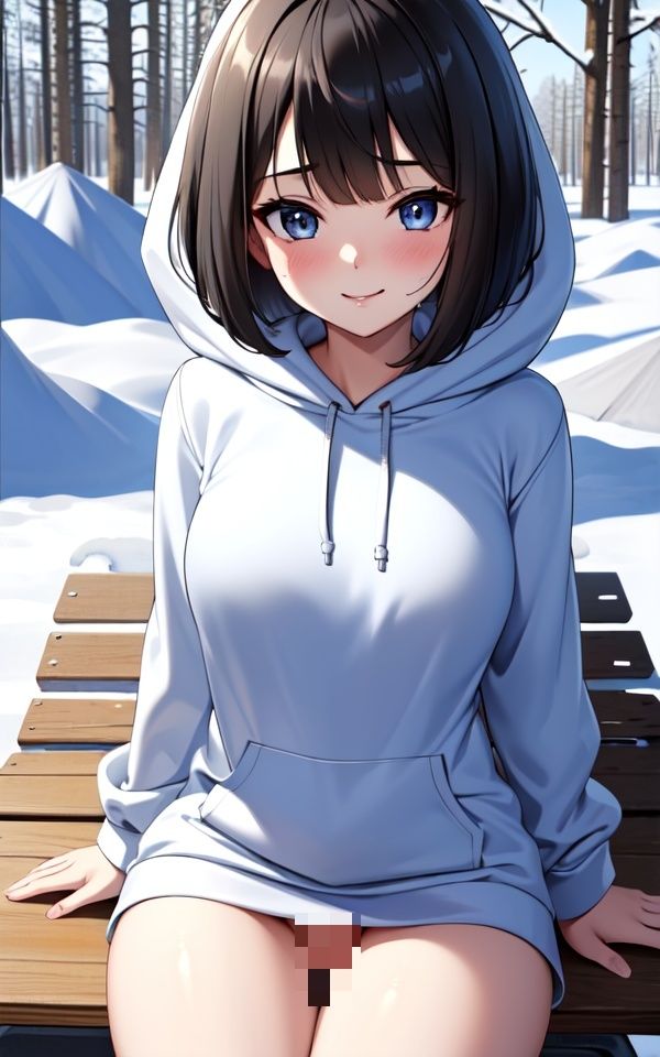 サンプル画像1:極寒の野外露出(美女製造機) [d_388331]