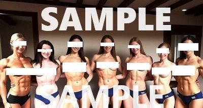 サンプル画像3:トップレス集合写真:程よい筋肉美のスポーツ女子7名（男なし）(OPP-AI) [d_388352]