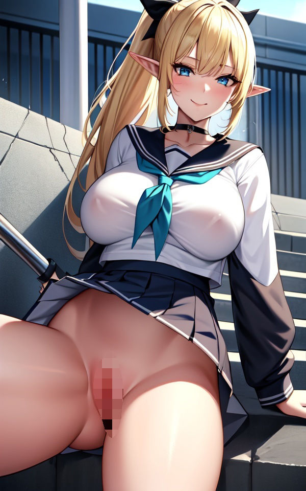 サンプル画像3:金髪エルフのマンちら(ビンビン魔人) [d_388432]