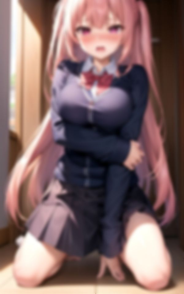 サンプル画像1:性に目覚めたピンク髪の淫乱女学生コレクション96枚(AIラブリー) [d_388750]