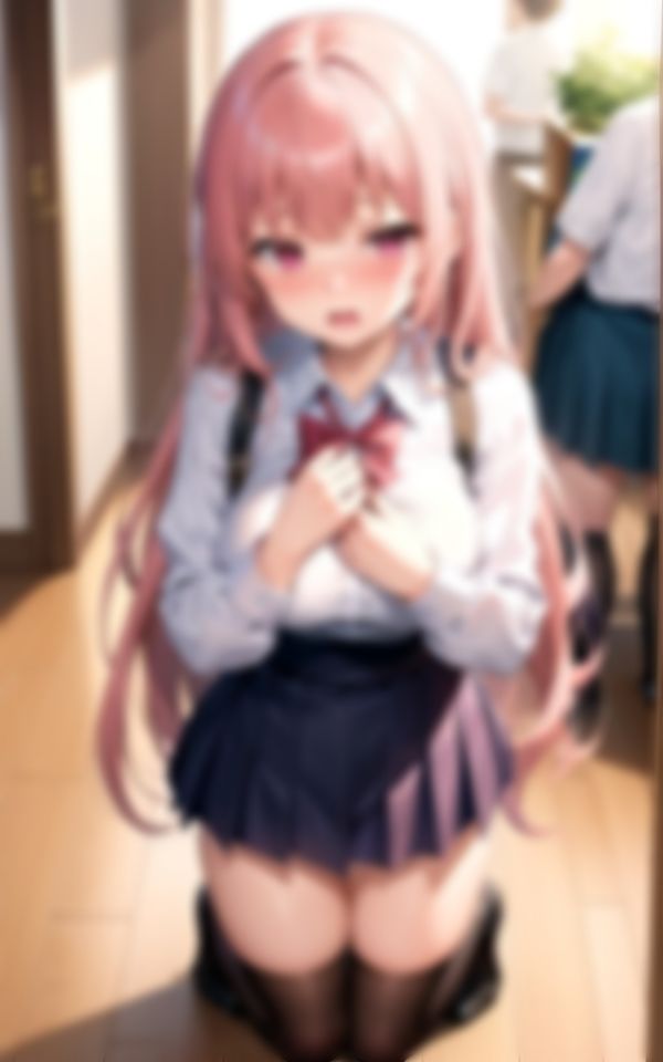 サンプル画像2:性に目覚めたピンク髪の淫乱女学生コレクション96枚(AIラブリー) [d_388750]