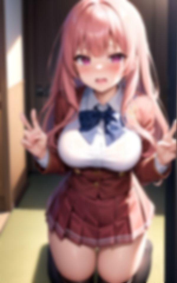 サンプル画像4:性に目覚めたピンク髪の淫乱女学生コレクション96枚(AIラブリー) [d_388750]