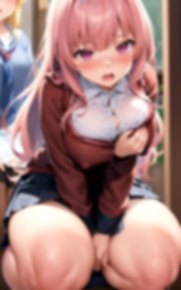 サンプル画像5:性に目覚めたピンク髪の淫乱女学生コレクション96枚(AIラブリー) [d_388750]