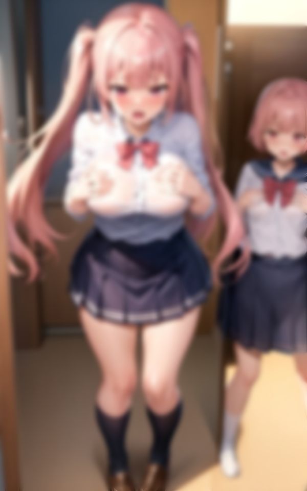 サンプル画像6:性に目覚めたピンク髪の淫乱女学生コレクション96枚(AIラブリー) [d_388750]