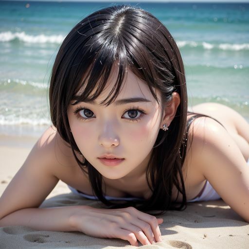 サンプル画像3:海や川で美人のお姉さんと2人きり(Realpoi) [d_388894]