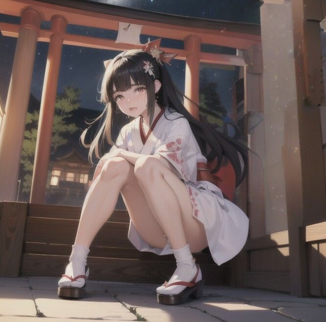 サンプル画像2:巫女姦 夜の神社でやりまくり(天然人) [d_389361]