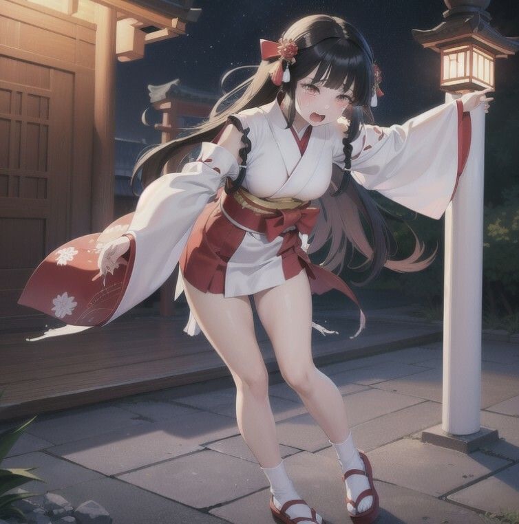 サンプル画像3:巫女姦 夜の神社でやりまくり(天然人) [d_389361]