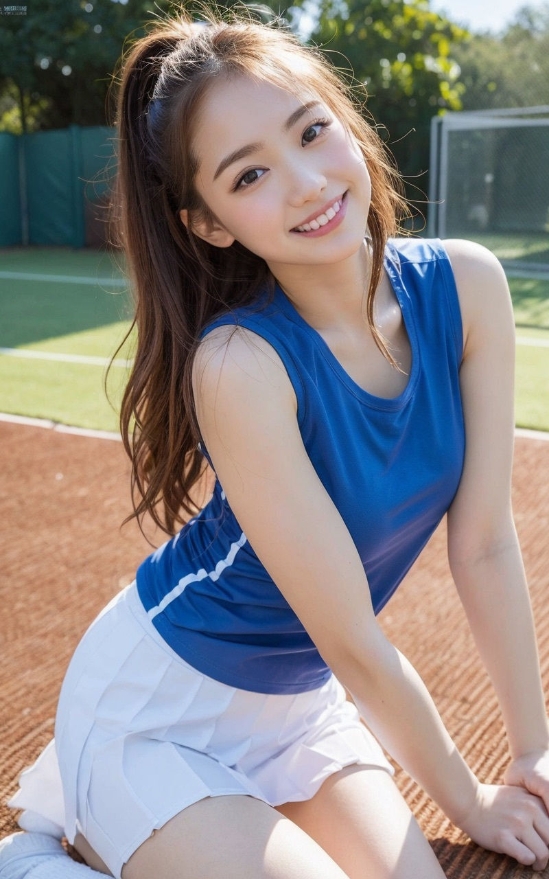 サンプル画像1:AI×美女×テニス×ウェア(さいれんとはうんど) [d_389375]