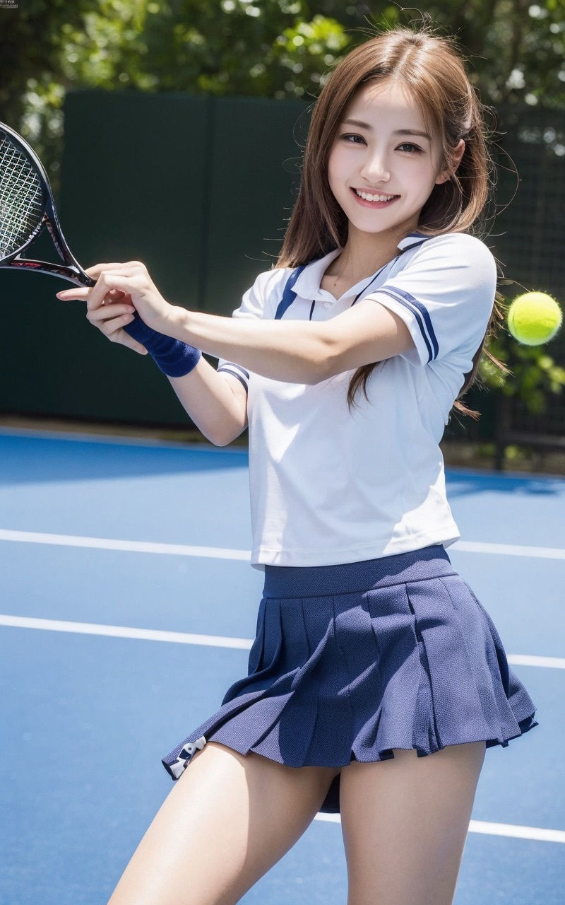 サンプル画像3:AI×美女×テニス×ウェア(さいれんとはうんど) [d_389375]