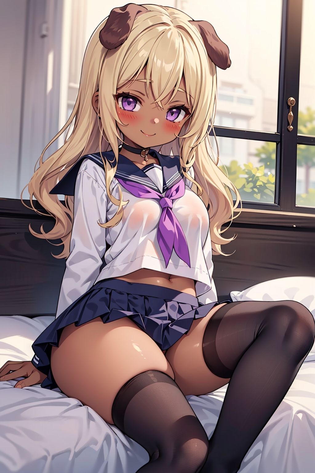 サンプル画像1:金髪褐色ケモミミギャルといちゃらぶ！(謎の海産物) [d_389387]