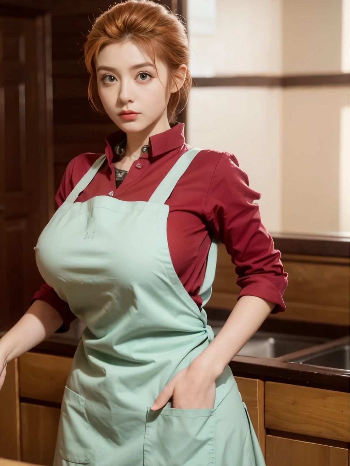 サンプル画像2:ハ〇ター×ハ〇ター ミ〇叔母さん（ゴン・フ〇ークスの叔母） AI実写化写真集「ミ〇叔母さんに筆おろしされて、孕ませちゃった…」(AI Life) [d_389630]