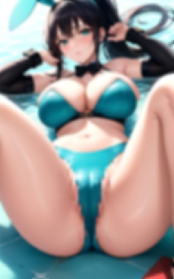 サンプル画像5:エロすぎるバニーガール美女がプールでビショ濡れHな写真集(おやすみCAちゃん) [d_389650]