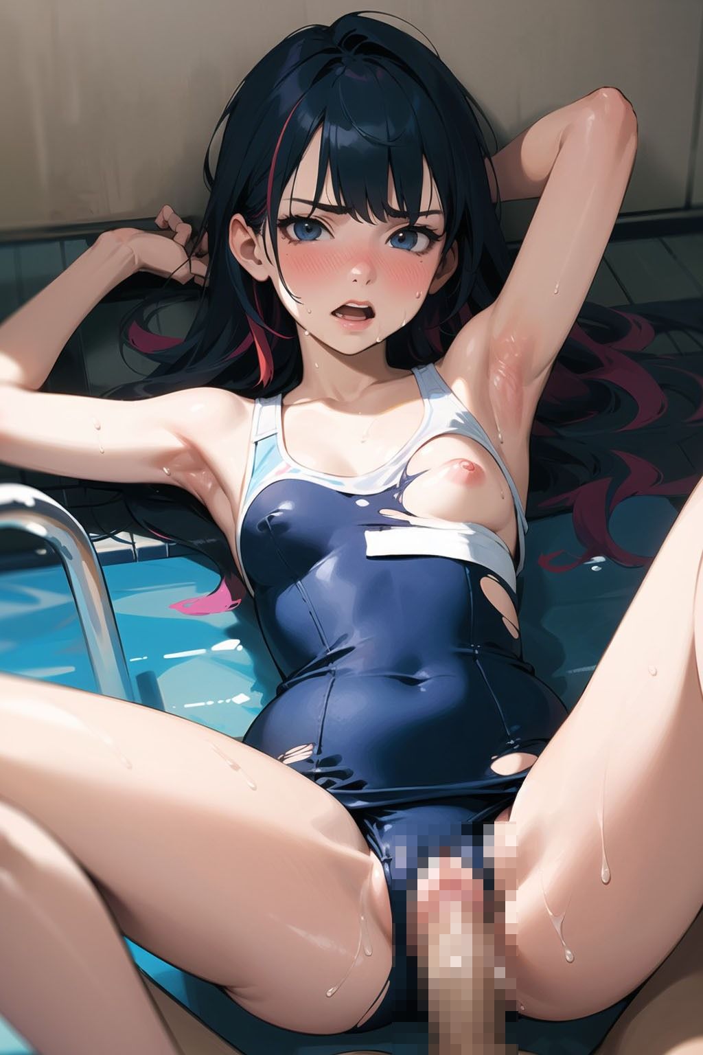 サンプル画像1:ハメドリスクール水着(AI美女2.5) [d_389680]