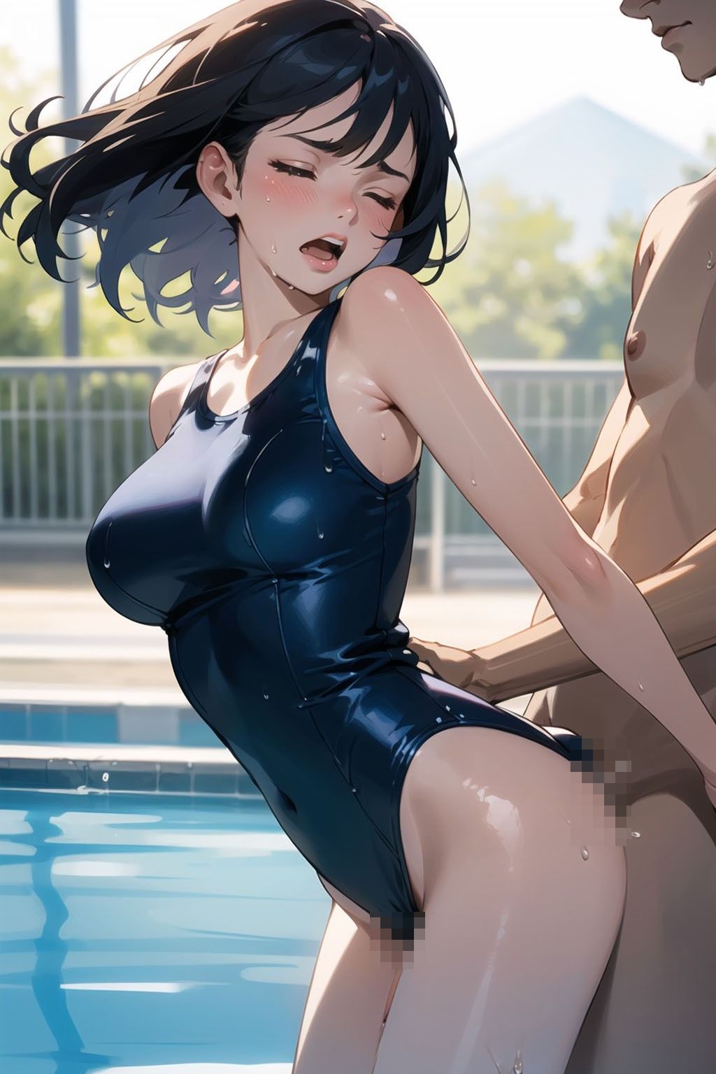 サンプル画像2:ハメドリスクール水着(AI美女2.5) [d_389680]