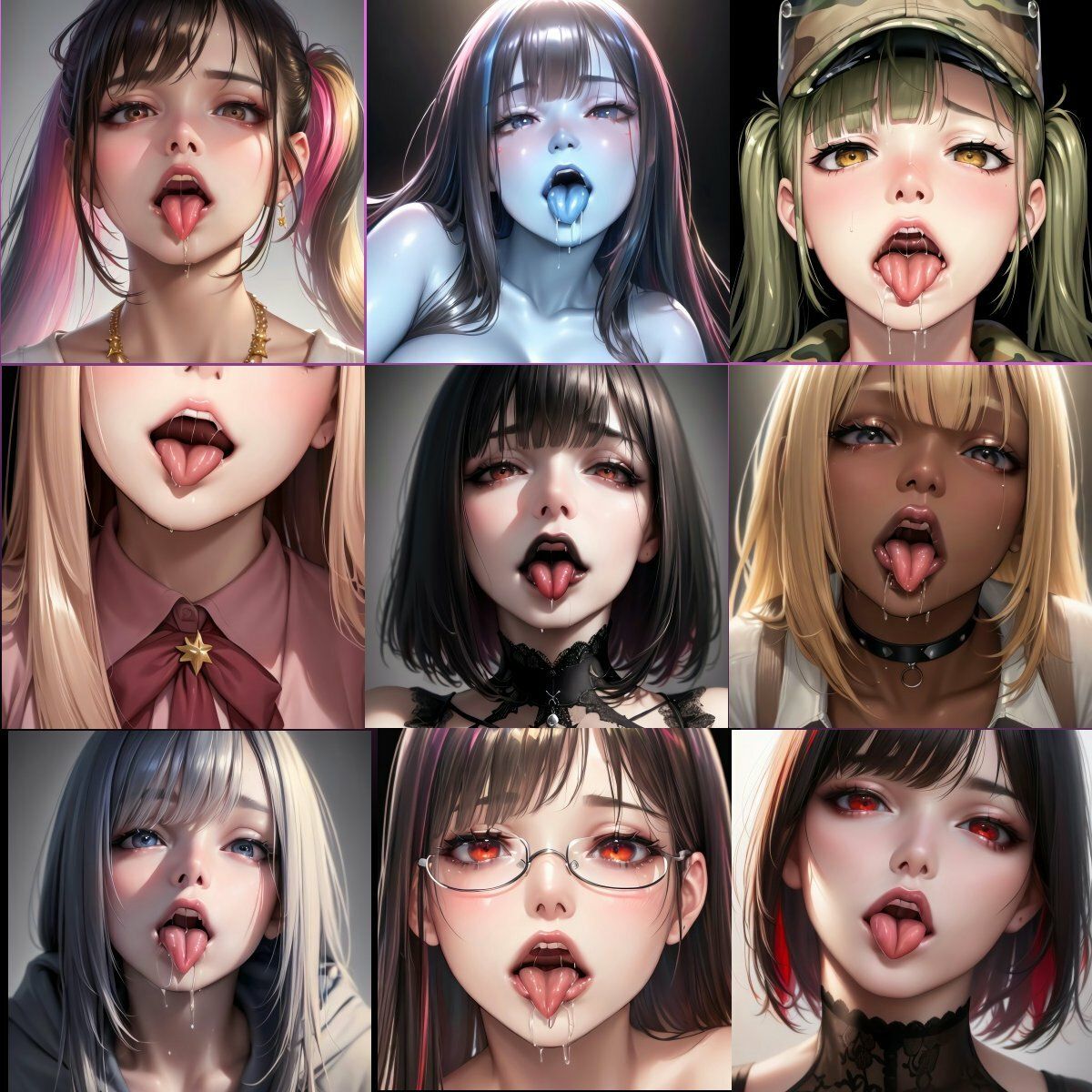 サンプル画像1:舌出しベロチュー美少女イラスト集 3(AIと平和と男の娘) [d_389688]