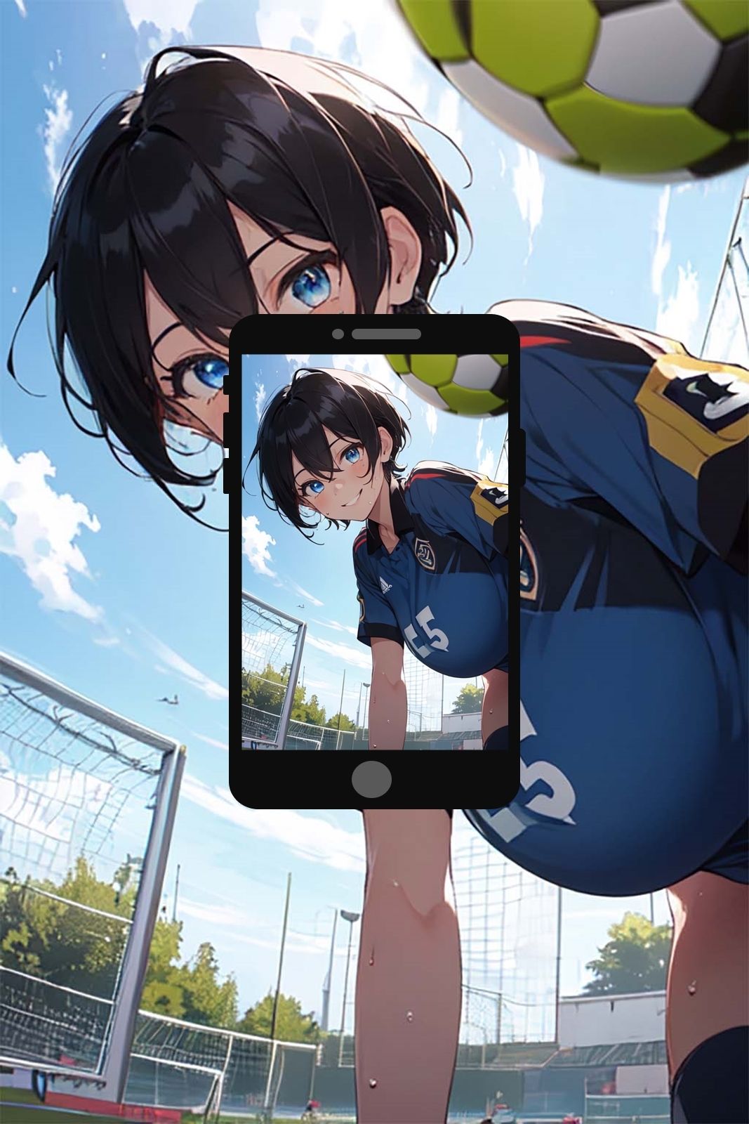 サンプル画像3:おかしなスマホアプリで「エッチよりもスポーツに夢中な部活女子」を【即オチ2コマ】させる話(くまとねこ屋) [d_389799]