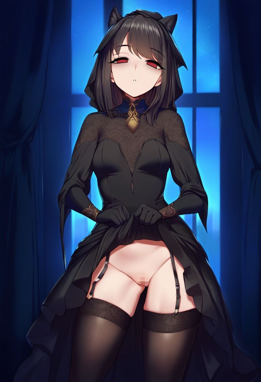 サンプル画像2:悪墜ちした女の子が催●にかかってスカートをたくし上げている画像(催●スキ) [d_389874]