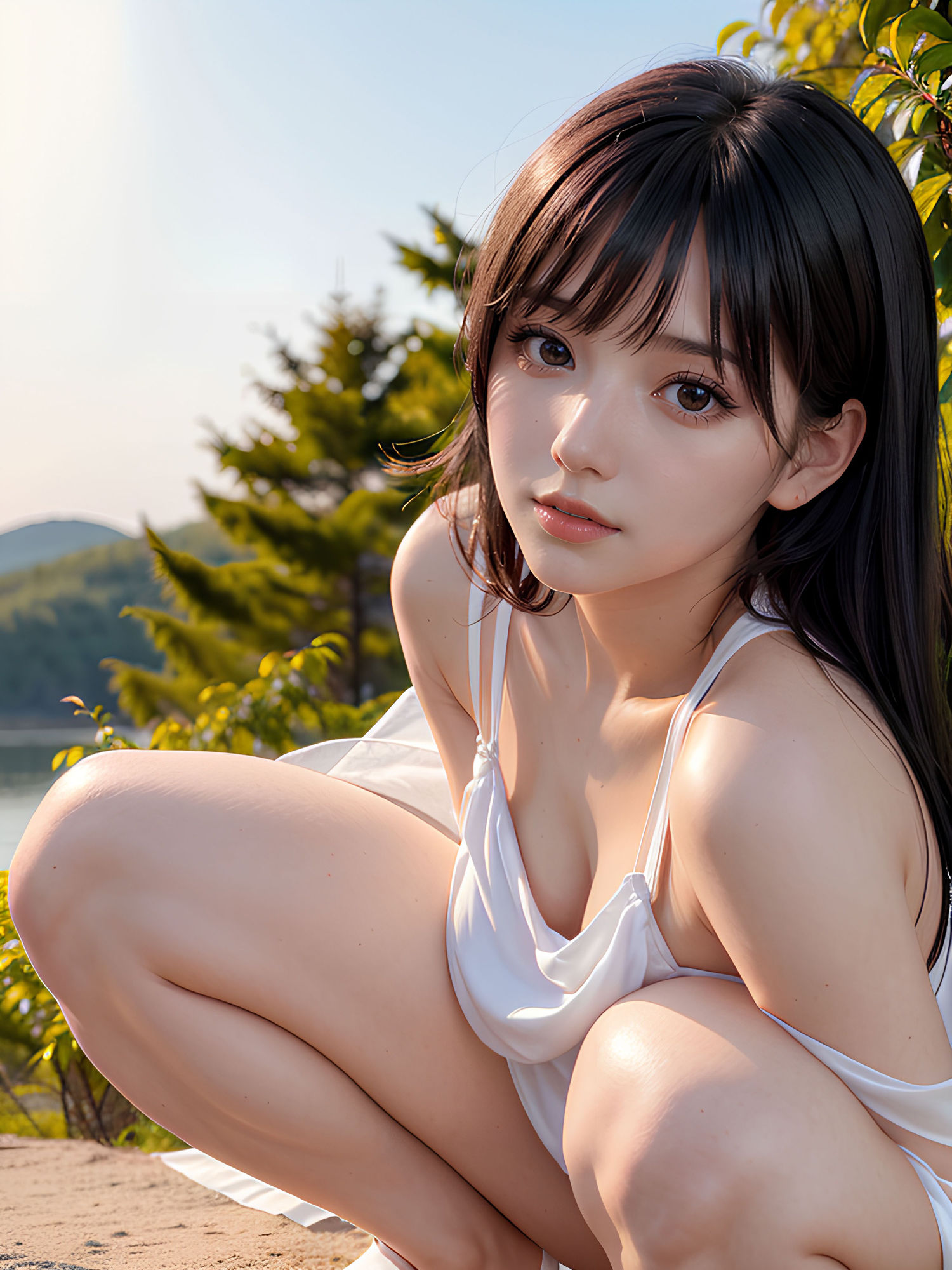 サンプル画像3:白シルクスリップ(Liyu(りゆ)) [d_390103]