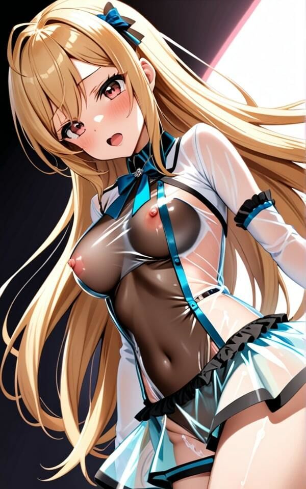 サンプル画像1:スケスケ衣装のアイドル ファンのみんな出し過ぎだよ！(ふわふわピンク) [d_390118]