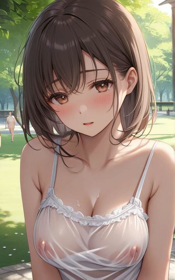 サンプル画像6:公園で透けた服の美女とデート！ 何でみんな見るのかな？(青春の淡い光) [d_390128]