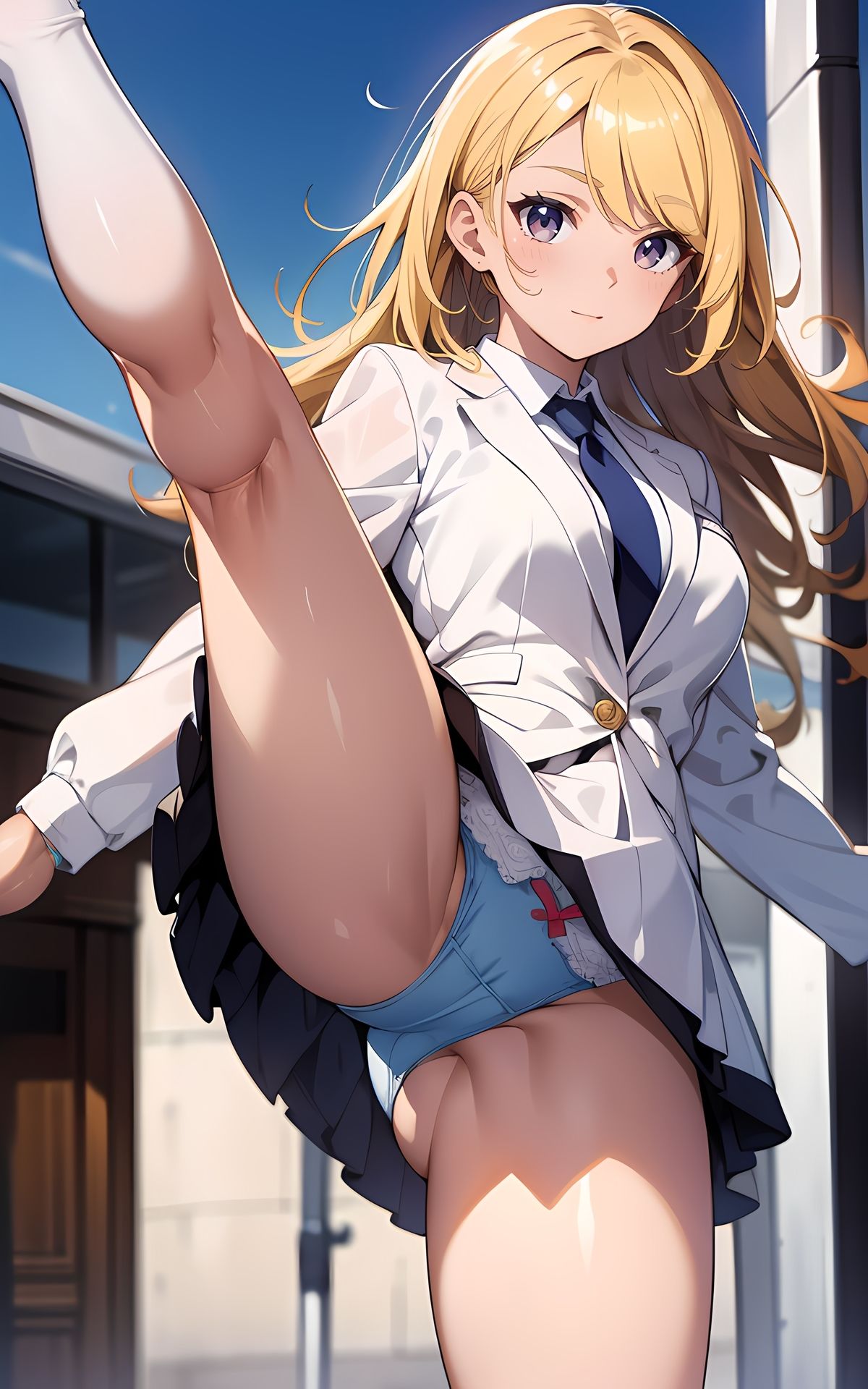 サンプル画像3:色々な服でハイキックパンチラ02(るんぽす) [d_390247]