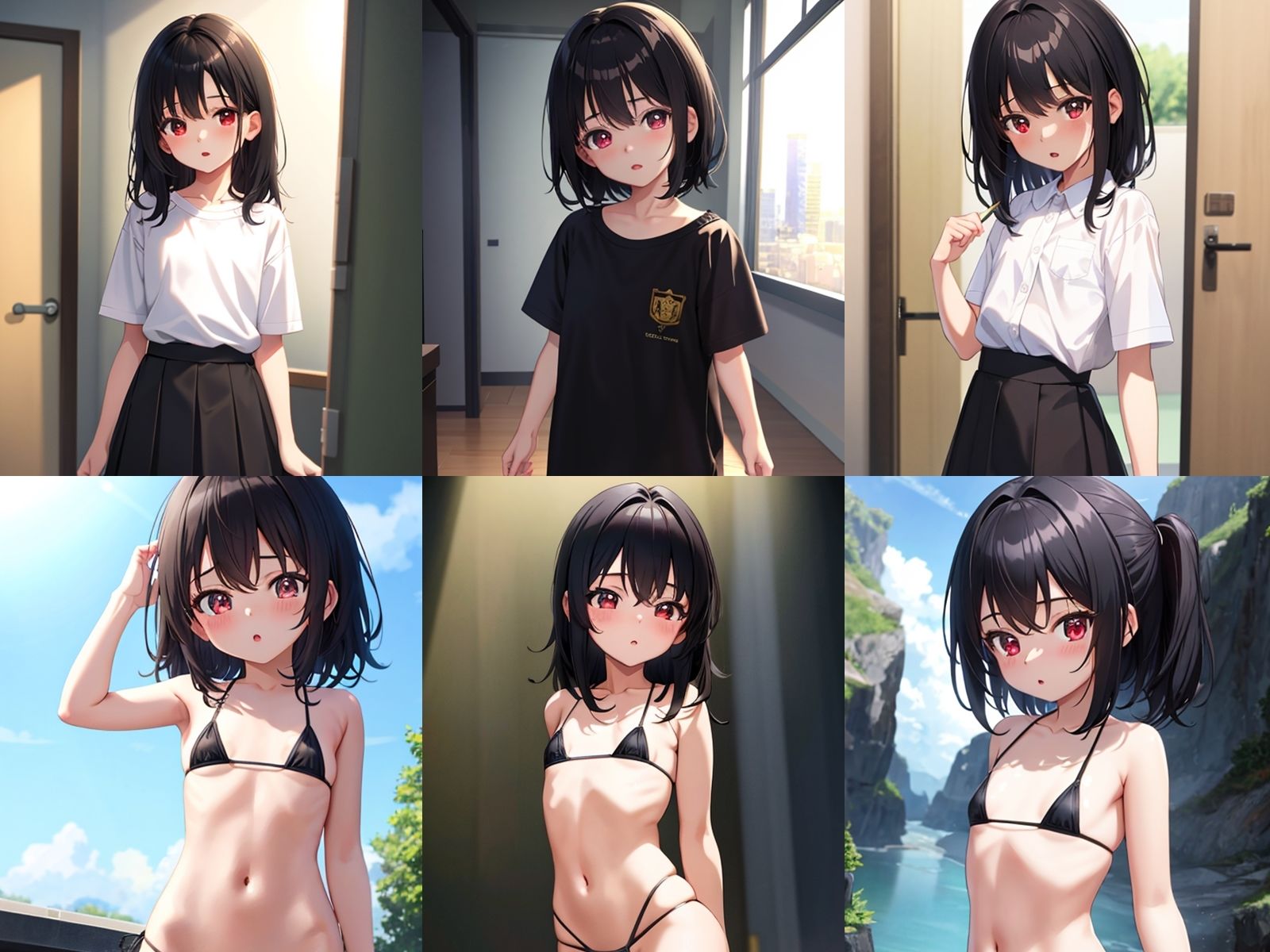 サンプル画像1:ちっぱい黒髪少女とエッチな撮影会を開催してセックスしまくった(メスの本能) [d_390456]