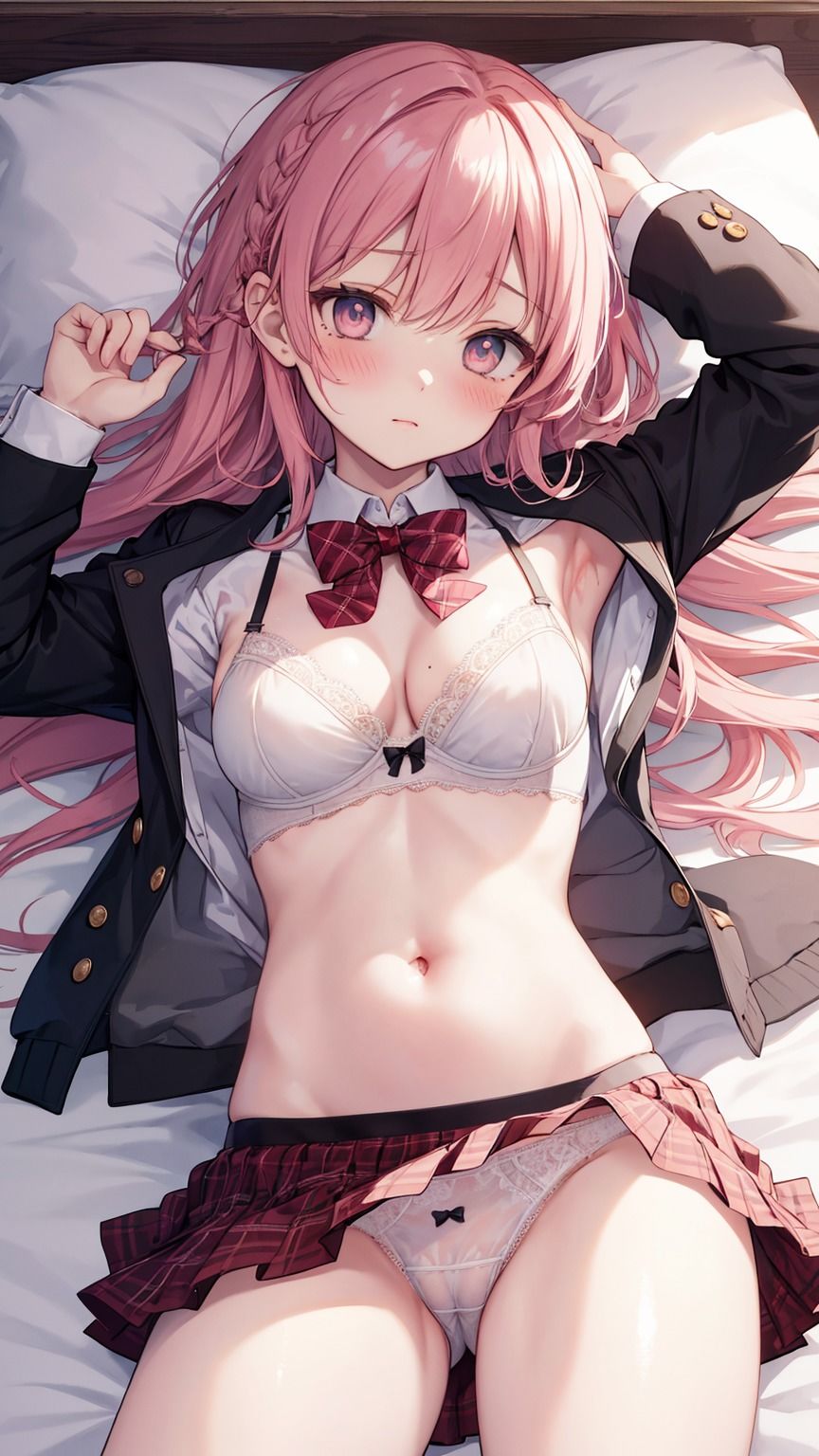 サンプル画像1:ベッドの上の女子〜制服美少女〜(AI嫁クリエイター) [d_390529]