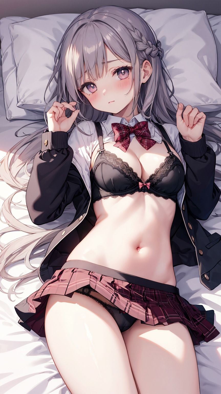 サンプル画像3:ベッドの上の女子〜制服美少女〜(AI嫁クリエイター) [d_390529]