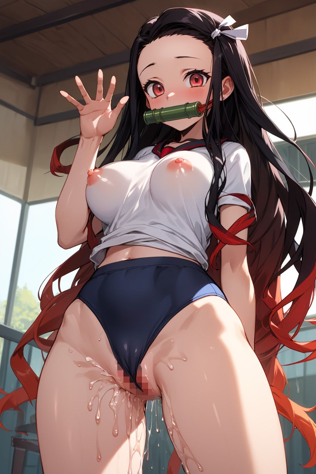 サンプル画像4:卑猥の禰豆子 – 禰豆子の通学孤独編 Ver.2 -(AI Innovation) [d_390552]