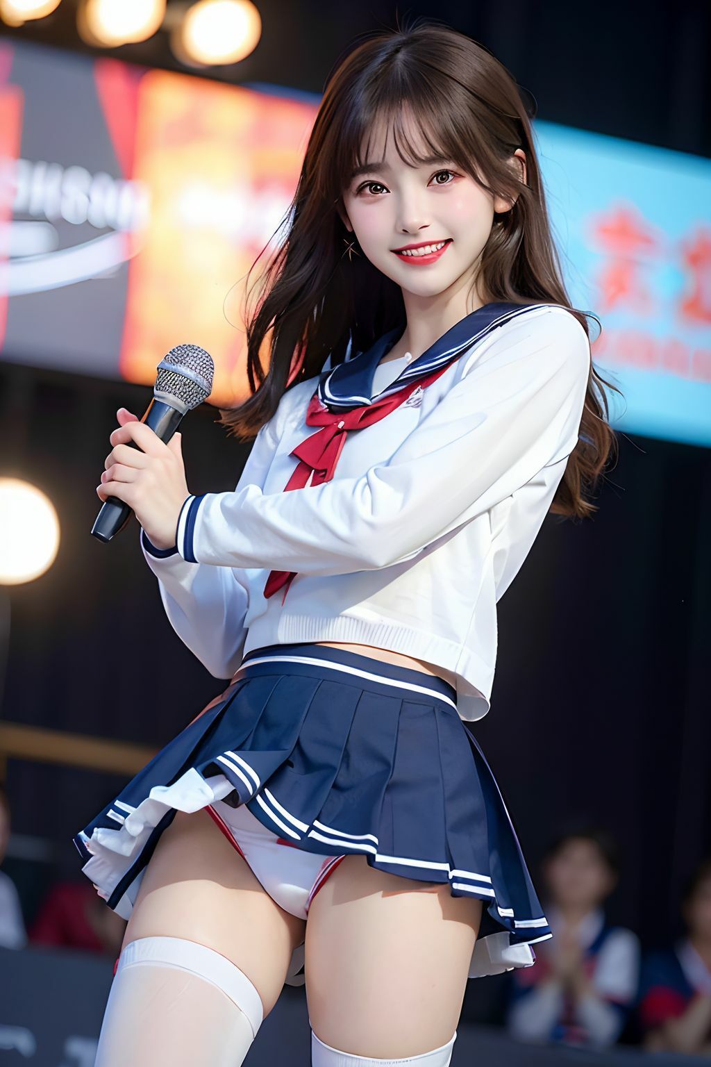 サンプル画像1:現役女子校生アイドルの過激すぎるライブステージ(AIしてる?) [d_390609]