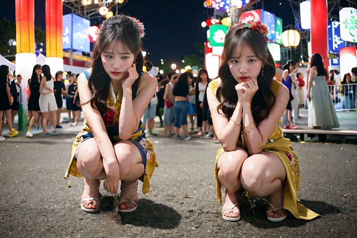 サンプル画像1:夏祭りおもらし(P-AI planning) [d_390711]