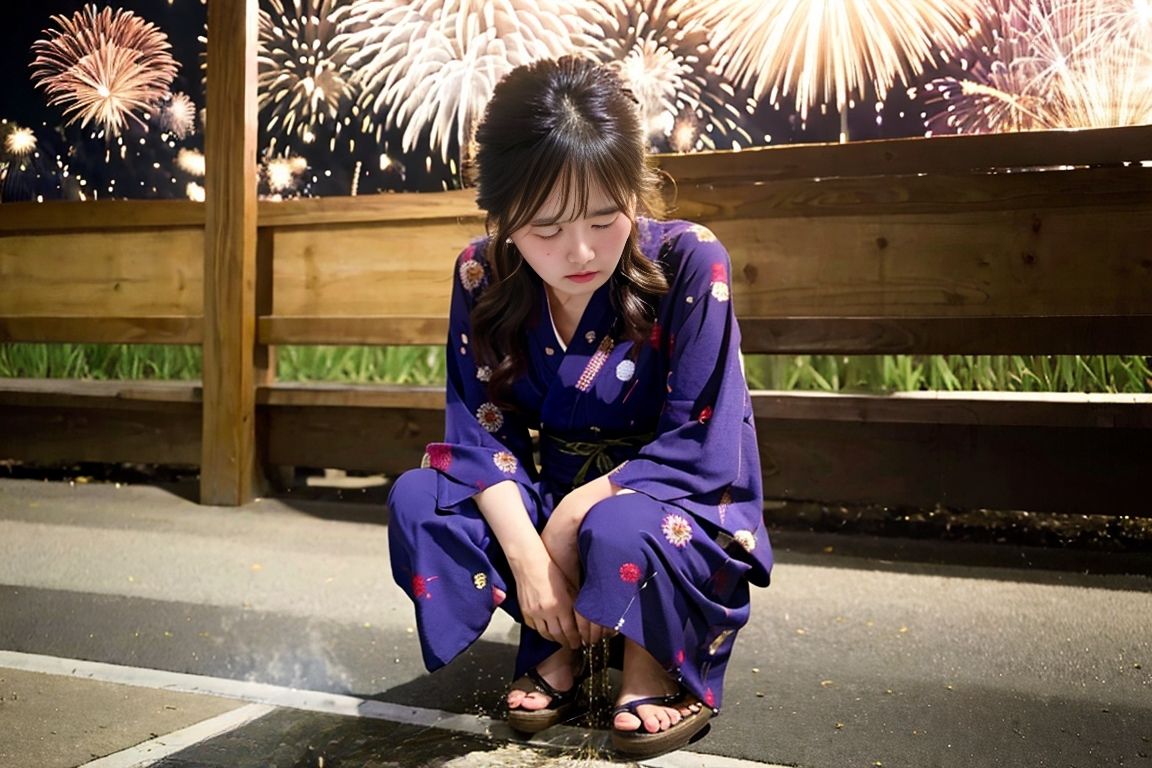 サンプル画像3:夏祭りおもらし(P-AI planning) [d_390711]