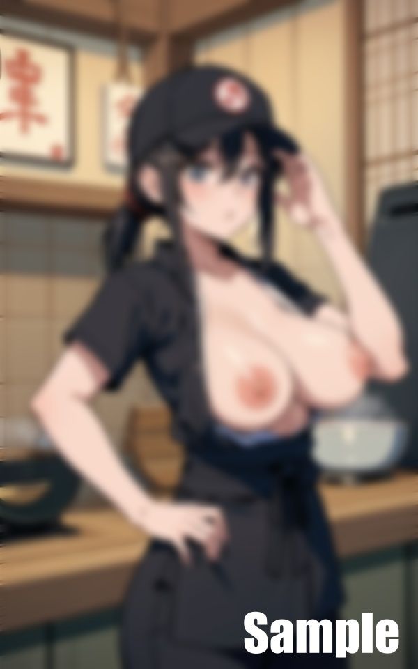 サンプル画像3:うどん屋のバイトの女(るしふぁー) [d_390929]