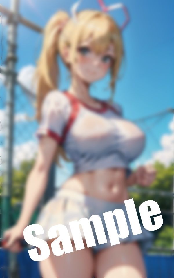 サンプル画像2:巨乳テニス女子〜乳首がスケスケのウエアでプレイ…(美女300円均一) [d_390972]