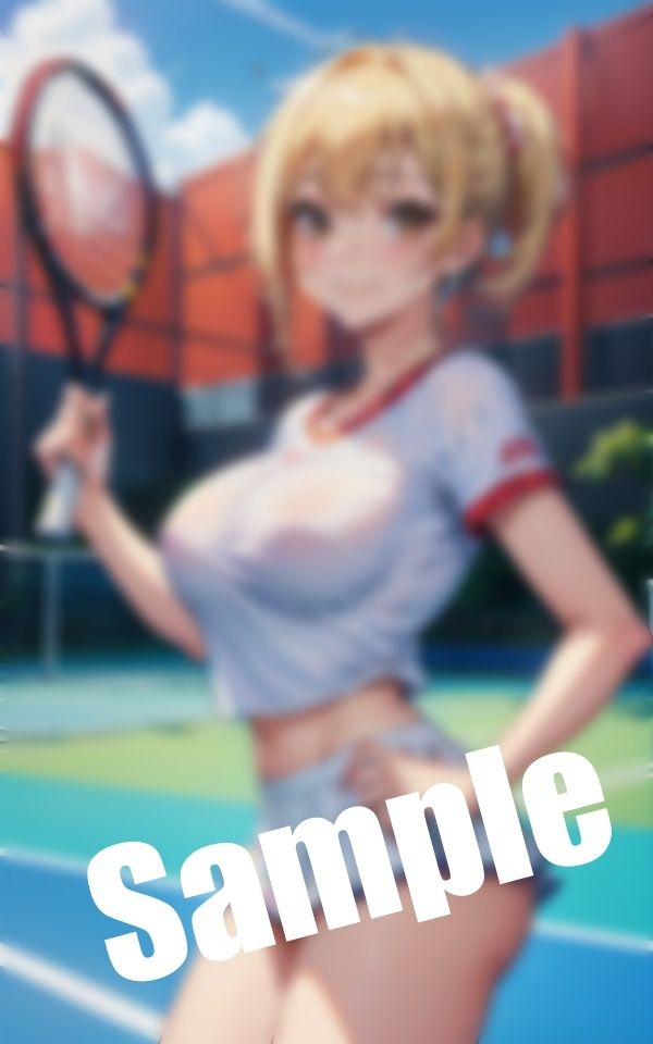 サンプル画像1:エロ系テニス女子〜ピンクの乳首が透けるウエアで…(えちえち見放題) [d_390979]