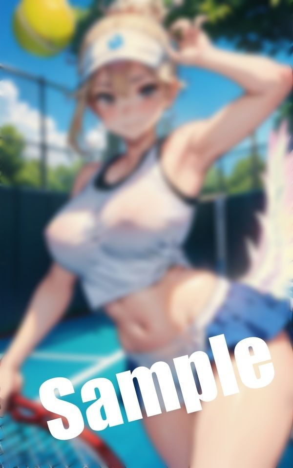 サンプル画像5:エロ系テニス女子〜ピンクの乳首が透けるウエアで…(えちえち見放題) [d_390979]