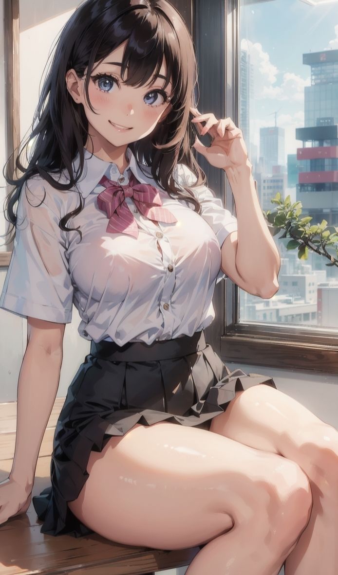 サンプル画像2:「触って見る？」新人OLの誘惑【AI美女イラスト集】(AI picture factory) [d_391012]