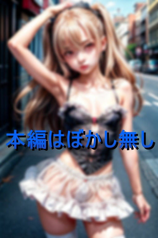 サンプル画像1:病みカワ地雷系女子が街角露出(イエローピンク) [d_391014]