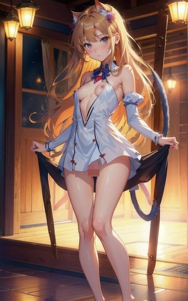 サンプル画像2:コスプレ猫 スレンダーな美女コス 貧乳ガール(美女あに) [d_391061]