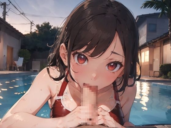 サンプル画像4:【スク水、競泳水着、マイクロビキニ】水着女子に淫乱指導 水着でえっちしてみた(キラキラ☆ギャラリー) [d_391275]