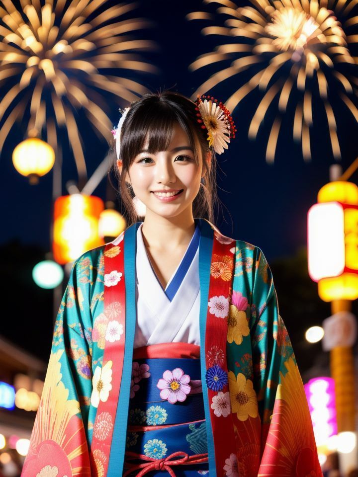 サンプル画像1:みんなが花火に夢中な中、僕はマッチングアプリで出逢った浴衣ビッチのおっぱいに夢中(キャプテン藤澤) [d_391276]