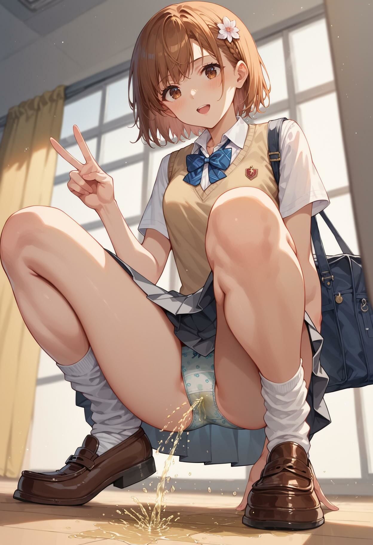 サンプル画像3:パンティをはいたままオシッコ【女子校生になった◯坂◯琴編】(AI_Shiteru) [d_391625]