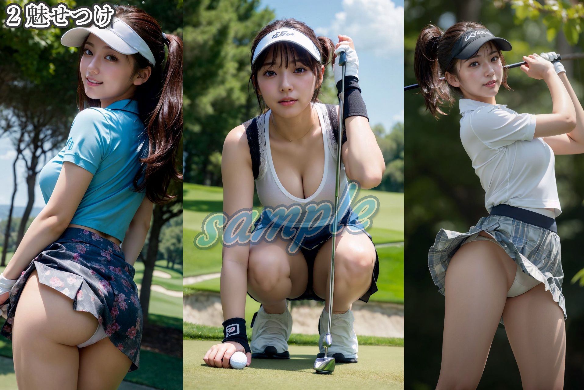 サンプル画像3:女子ゴルファー魅せつけアプローチ(PacificOcean) [d_391797]
