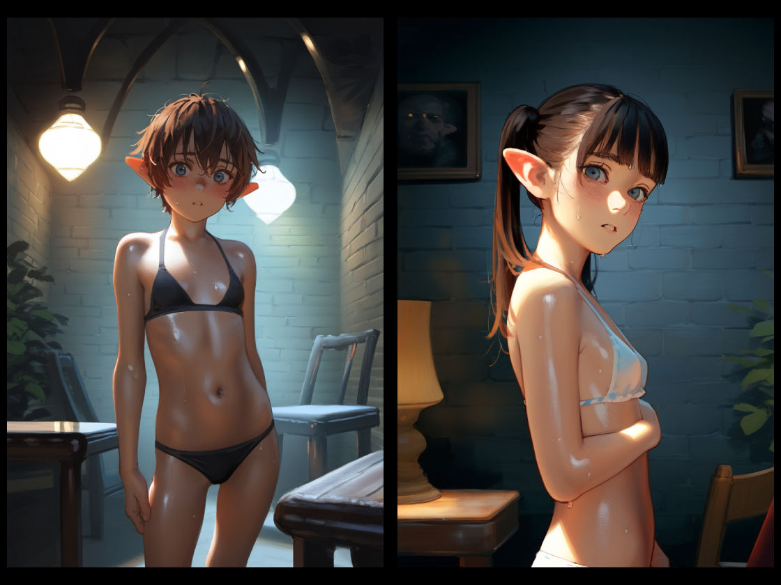 サンプル画像3:ダンジョンの水着エルフたち – ナイトメア エンシュラウデッド Vol.1(BEEGLE PUBLISHING) [d_391826]