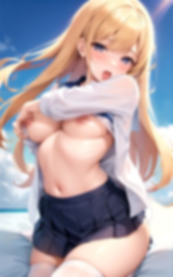 サンプル画像2:ビッチな金髪ギャルが初めて会う童貞くんに裸で色仕掛け(美人ズ) [d_391847]