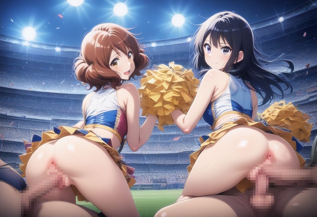 サンプル画像5:黄〇久美子＆高〇麗奈 チアガールエッチ(タカーノ) [d_392295]