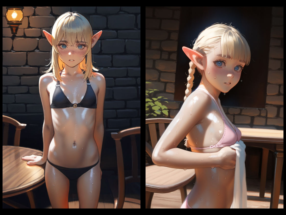 サンプル画像1:ダンジョンの金髪水着エルフたち – ナイトメア エンシュラウデッド Vol.2(BEEGLE PUBLISHING) [d_392349]